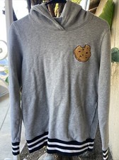 Sesame Street UT Uniqlo Gray Hoodie Pullover Big Print Cookie Monster Large 2015