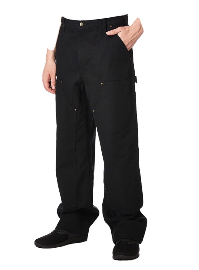 Mens Carhartt Pant Size 44x30 Black Loose Fit Washed Duck