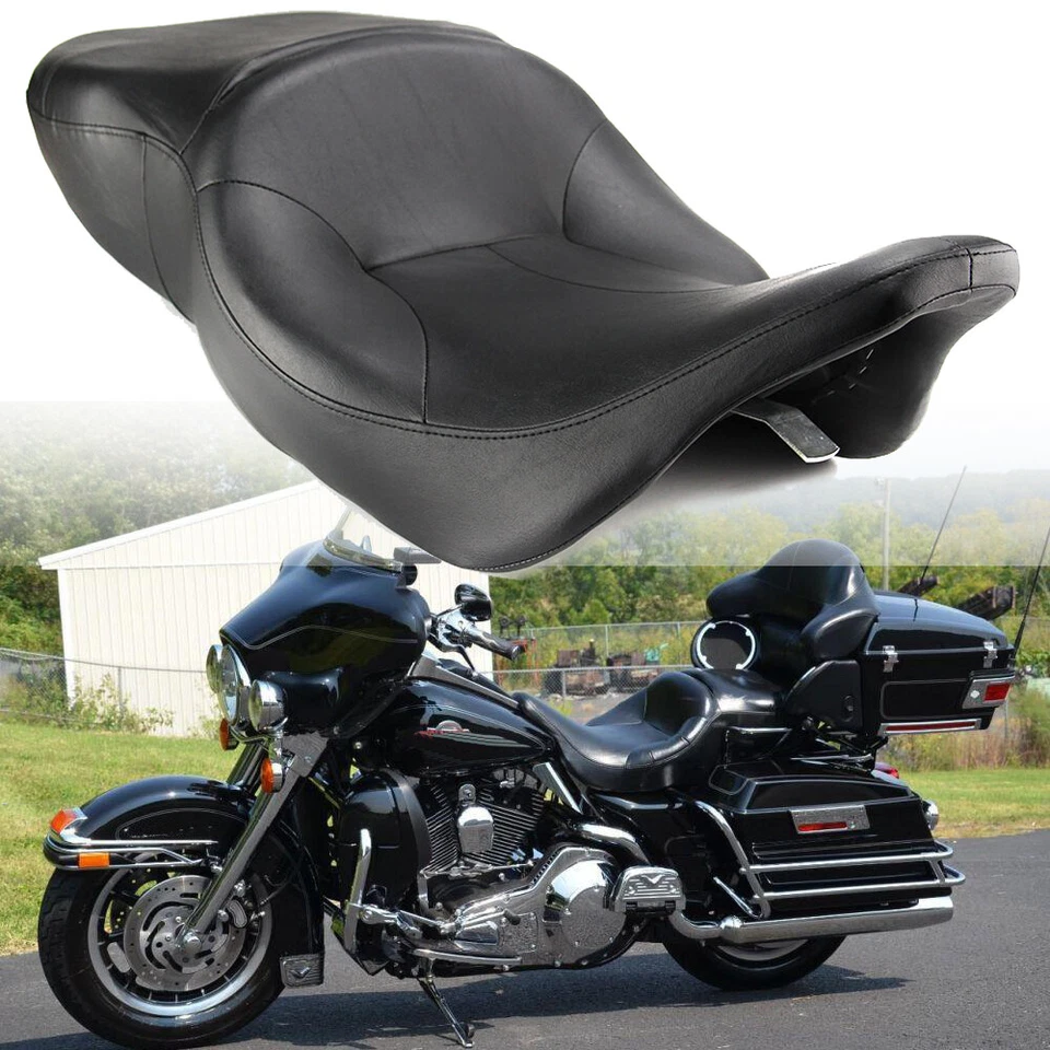 Asiento de conductor y pasajero de bajo perfil para Harley Electra Glide Classic 97-07 Foto 3 de 4