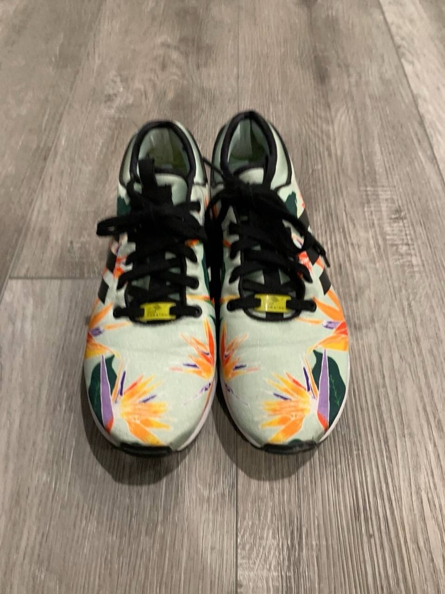 Adidas ZX Flux NPS B34468 Green Floral Running Shoes Men's