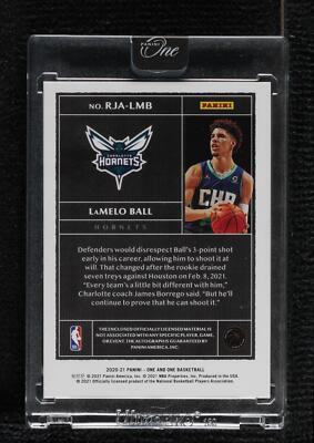 Panini One and One LaMelo Ball 2020-21 #RJA-LMB for sale | eBay