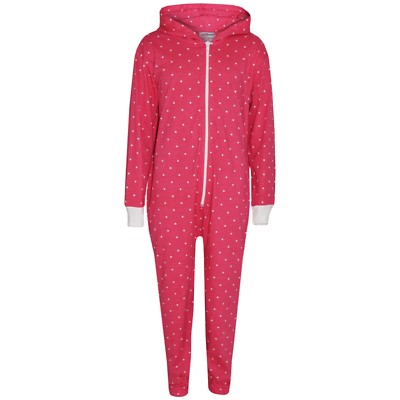 Kinder Mädchen rosa Tupfen Baumwolle A2Z Strampler einteilig Kapuzenpullover 2-13 Jahre