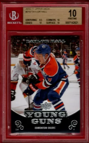 2010-11 UPPER DECK TAYLOR HALL ROOKIE YOUNG GUNS #219 BGS 10 PRISTINE RC YG UD
