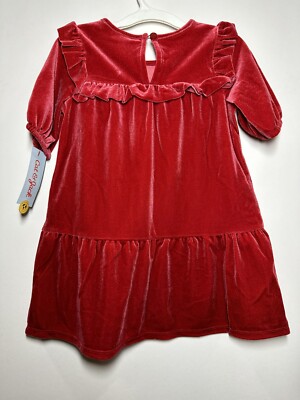 Toddler Girls' A-Line Velour Short Sleeve Dress - Cat & Jack Red 3T | eBay Toddler Girls' A-Line Velour Short Sleeve Dress - Cat & Jack Red 3T | eBay