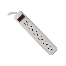 PowerZone Power Strip 6 Outlets Built In Circuit Breaker White 3Ft Cord NEW 
