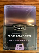 50 Cardboard Gold 190PT / 5mm Top Loaders for Very Thick Trading Cards