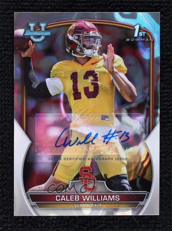 2022 Bowman U Chrome Prospect Lava Refractor /199 Caleb Williams #50 Auto 02d2