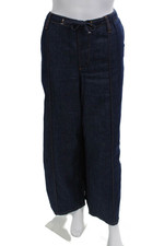 Zara Women Jogger Pants Dark Blue Drawstring Cotton Blend Size L