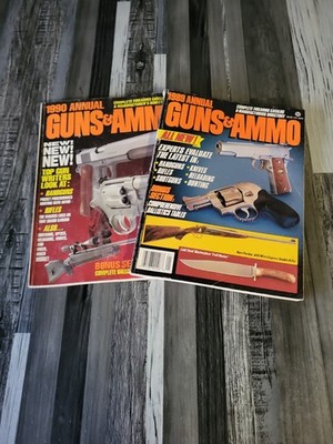 Guns & Ammo (2-SET) 1989 & 1990 Annual Magazine Issues Handguns Rifles Vintage