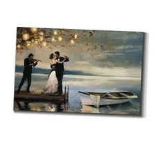 Home Decor Landscape Canvas Wall Art Abstract 48L" x 32W" Twilight Romance
