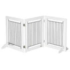 Dog Gate Foldable 3-Panel MDF & Steel 154x30.5x61cm Pure White Freestanding Gate