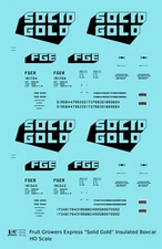 K4 HO Scale Decals Fruit Growers Express Solid Gold Insulated Boxcar Black