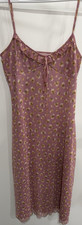 Urban Outfitters Pink Floral Babydoll Mid Slip Dress Women’s Size M (Est)