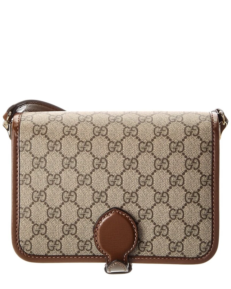 Bandolera para mujer Gucci Interlocking G Mini Gg Supreme de lona y cuero marrón Foto 2 de 4