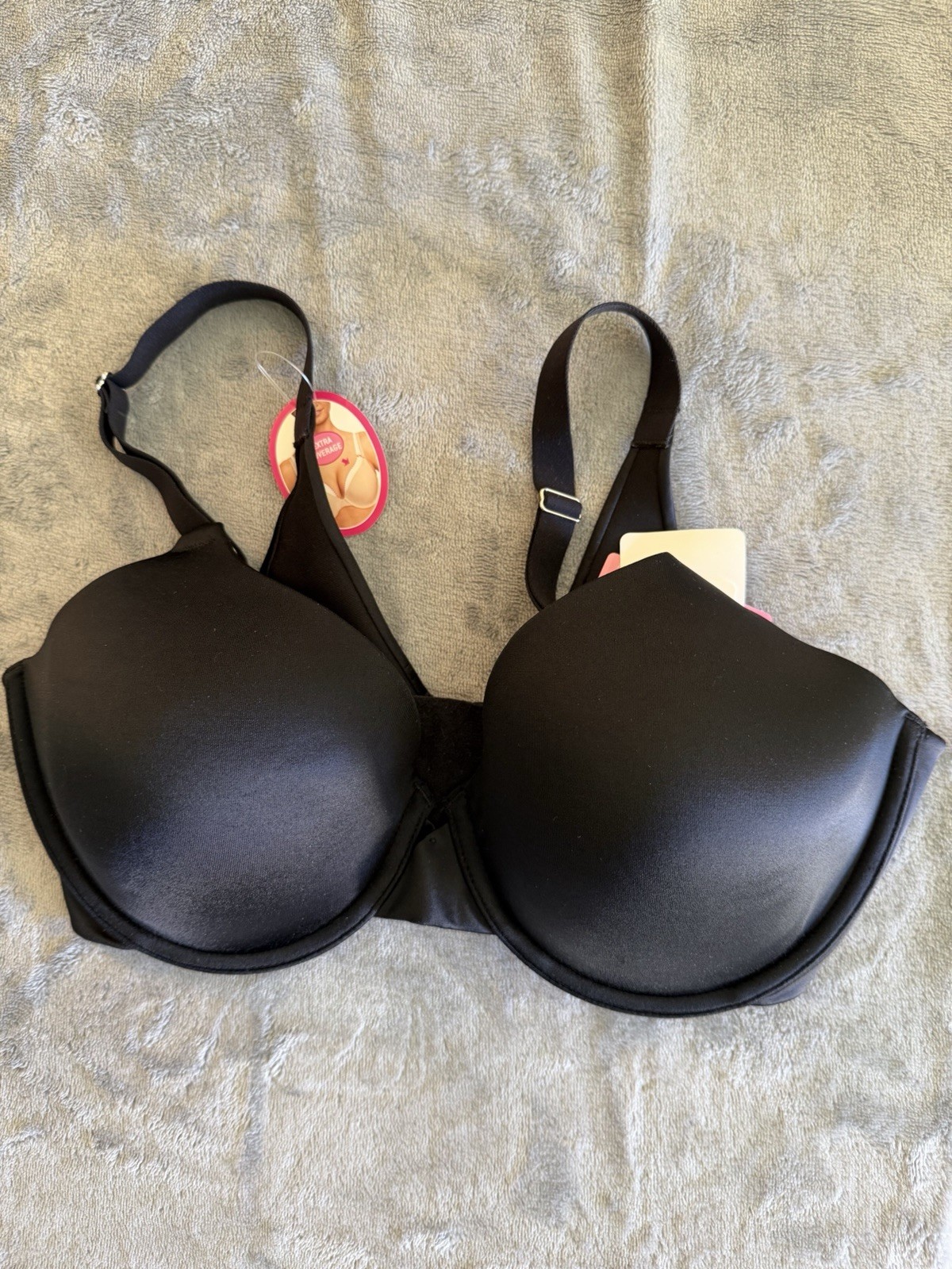 Maidenform 36D Bra Extra Coverage T-Shirt Padded Underwire Black NWT