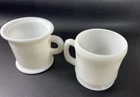 Vintage Lot of 2 Hazel Atlas White Milk Glass Shaving Mugs