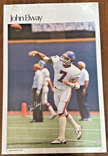 1990s Sports Illustrated John Elway Denver Broncos Poster #4219 24x36 Rare