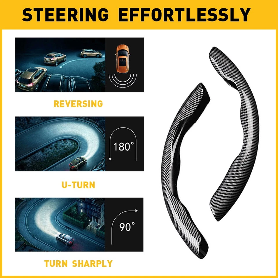 2x Fibra de Carbono Universal Volante Coche Booster Cubierta Antideslizante Accesorios Foto 3 de 4