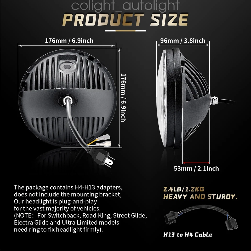 2x 7" Hummer H1 Scheinwerfer Bj 92-06 GM6200 GM6500 Umrüstung US EU TÜV Umrüsten - Bild 3 von 4