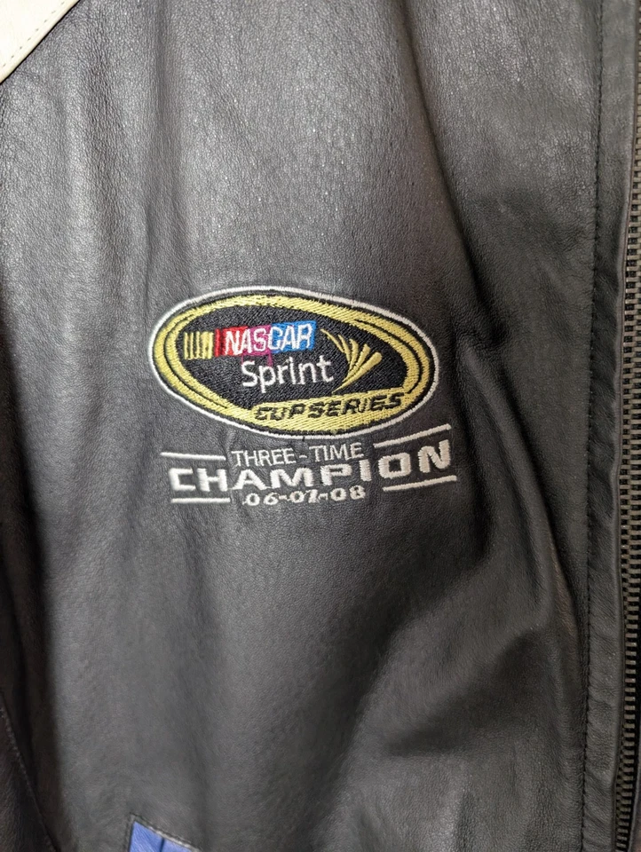Chaqueta de cuero NASCAR Jimmie Johnson #48 Lowe’s Racing XL 3X Champion 06-08 Foto 4 de 4
