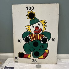 Vintage Fairground Carnival Clown Bean Throw Game