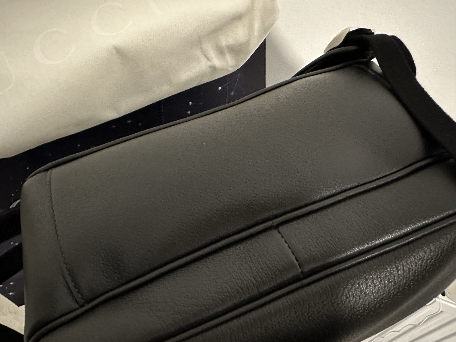 Gucci Medium GG Supreme Canvas Black Leather Backpack - New image 9