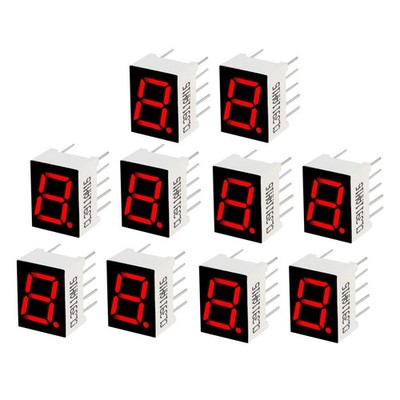 10Stk. Gemeinsame Kathode 10 Pin 1 Bit 7 Segment 13 x 10 x 7mm 0,4'' Rot