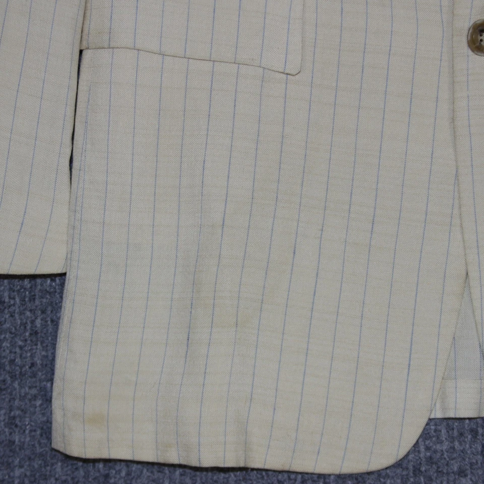 Blazer vintage Givenchy Gentleman Paris para hombre 42R azul crema rayas ACWA AÑOS 70 Foto 3 de 4