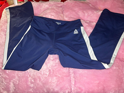 Reebok Women s Colorblock Pull-On Leggings Blue/Gray Size M Regular