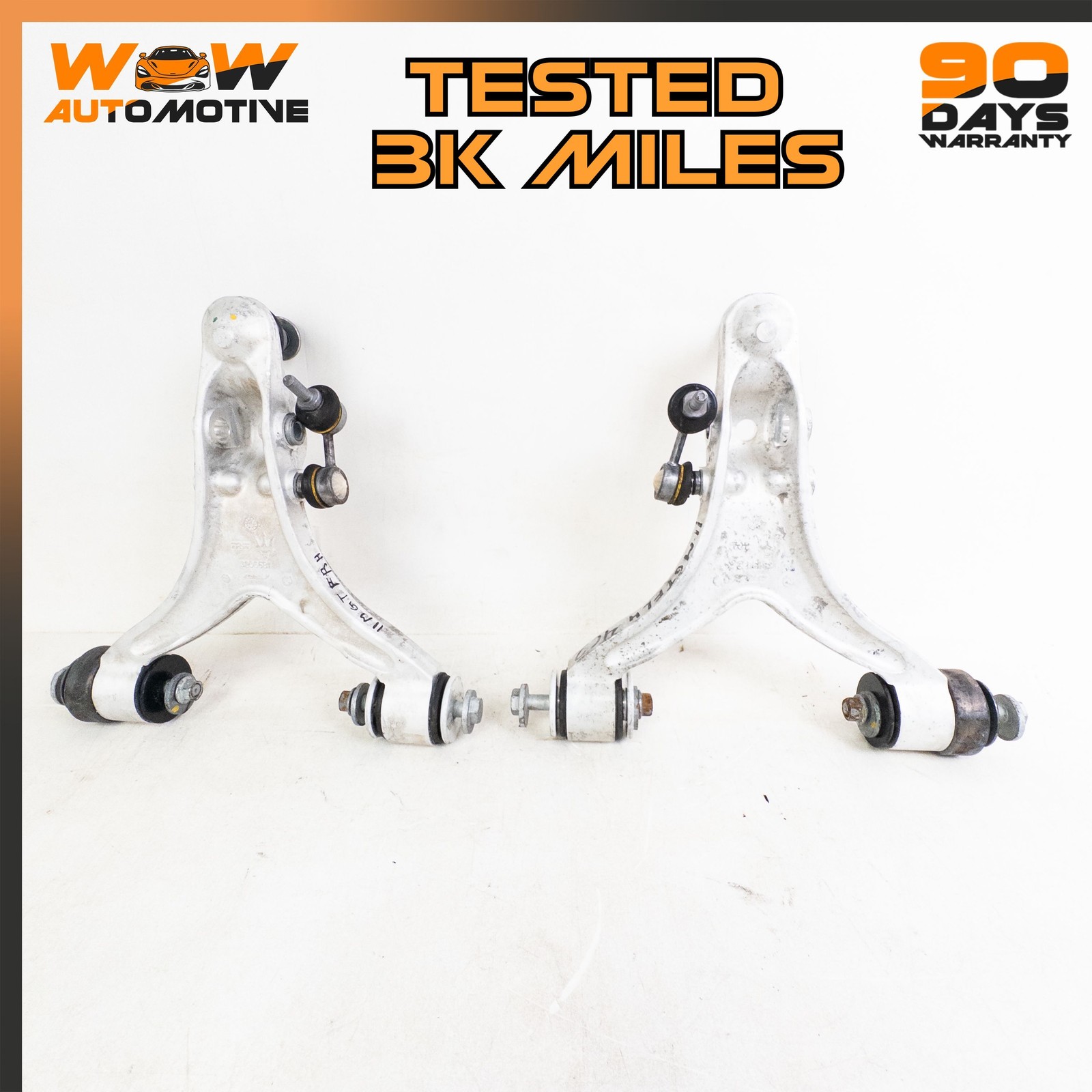 08-19 MASERATI GRANTURISMO FRONT LEFT RIGHT UPPER CONTROL ARM ASSEMBLY SET OEM