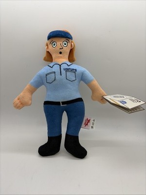 Kikkerland USPS Mailman Squeaky Plush Toy New With Tag