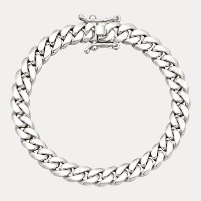 8 mm Miami Cuban Gliederarmband - echtes massives 999 Feinsilber HANDMADE IN ITALY