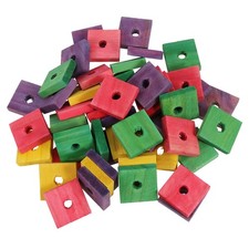50 Pcs Wooden Block Toys Parrot Bird Chewing Toy Safe Pet Bird Bite Toys