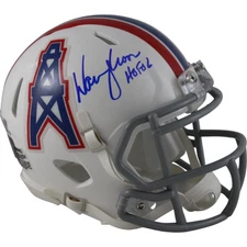 Warren Moon Autographed Houston Oilers TB Mini Helmet Beckett Witness 49699