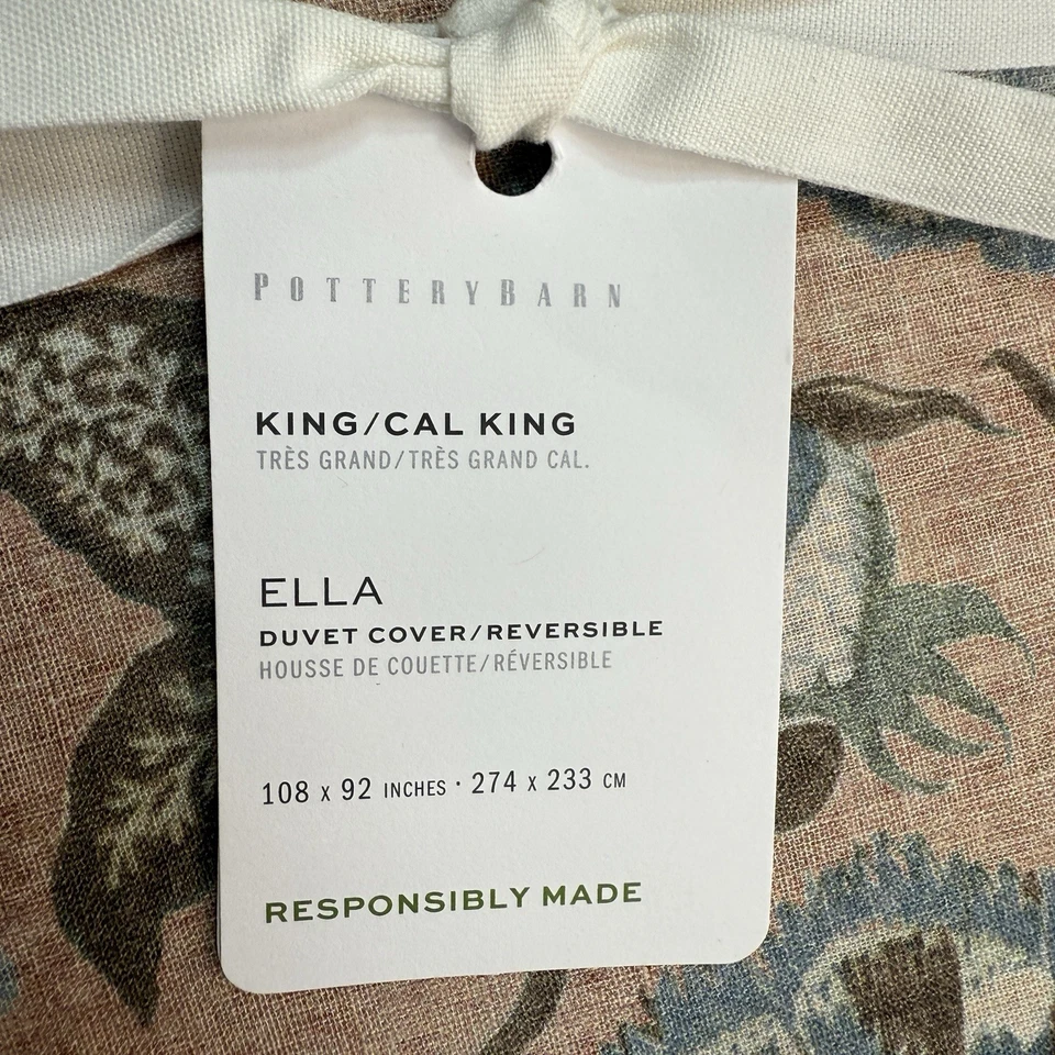 FUNDA NÓRDICA REVERSIBLE POTTERY BARN ELLA, KING/CAL KING ~ ROSA MULTI Foto 3 de 4
