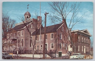 Vintage Old Court House New Castle Delaware Linen Postcard Color by Herold