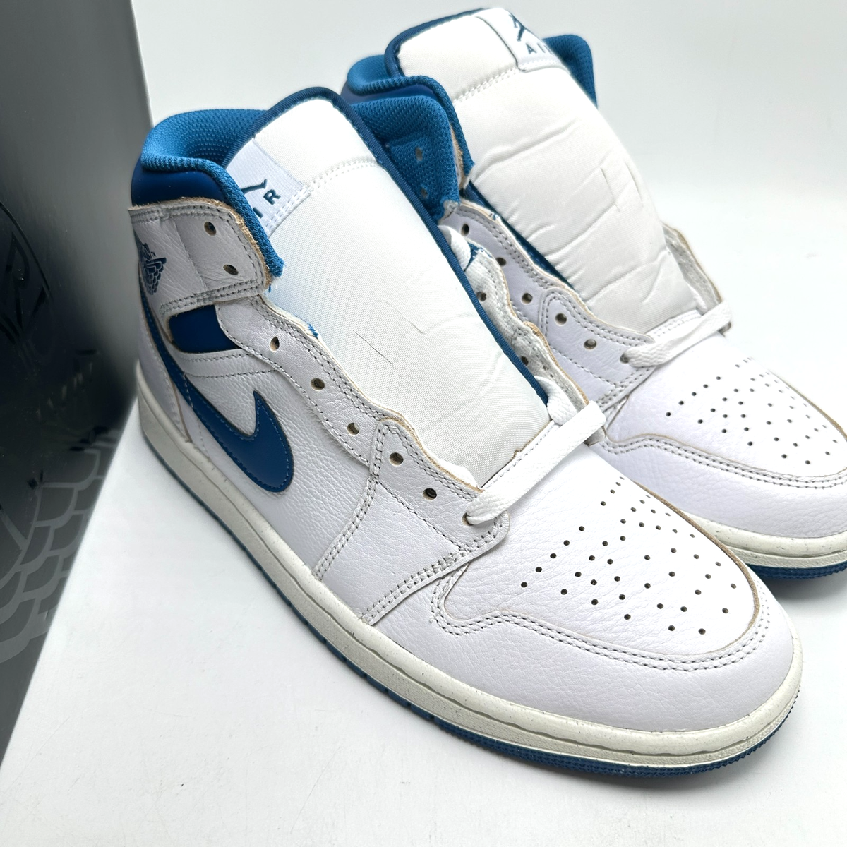 Size 9.5 - Air Jordan 1 Mid Industrial Blue for sale online | eBay