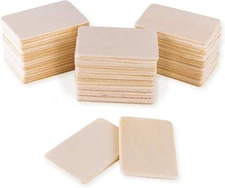 Super Z Outlet 50 Pack Unfinished Natural Wood Rectangle Blank Pieces Wooden... 