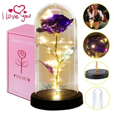 Eternal Rose Flower LED Enchanted Galaxy Rose Flower in Glass Valentine's Gift