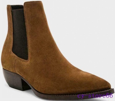 British Mens Suede Pointed Toe Chelsea 