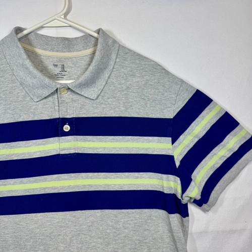 Gap Striped Polo Shirt Slim Fit Short Sleeve Casual Top Mens Sz XL