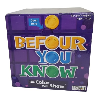 Patch Products Befour You Know Board Game The Color Will Show 2-4 Players NEW