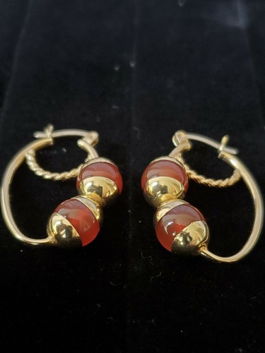 14k Gold Earrings Unique Vintage Hoops 5 GRAMS - 第 3/12 張圖片