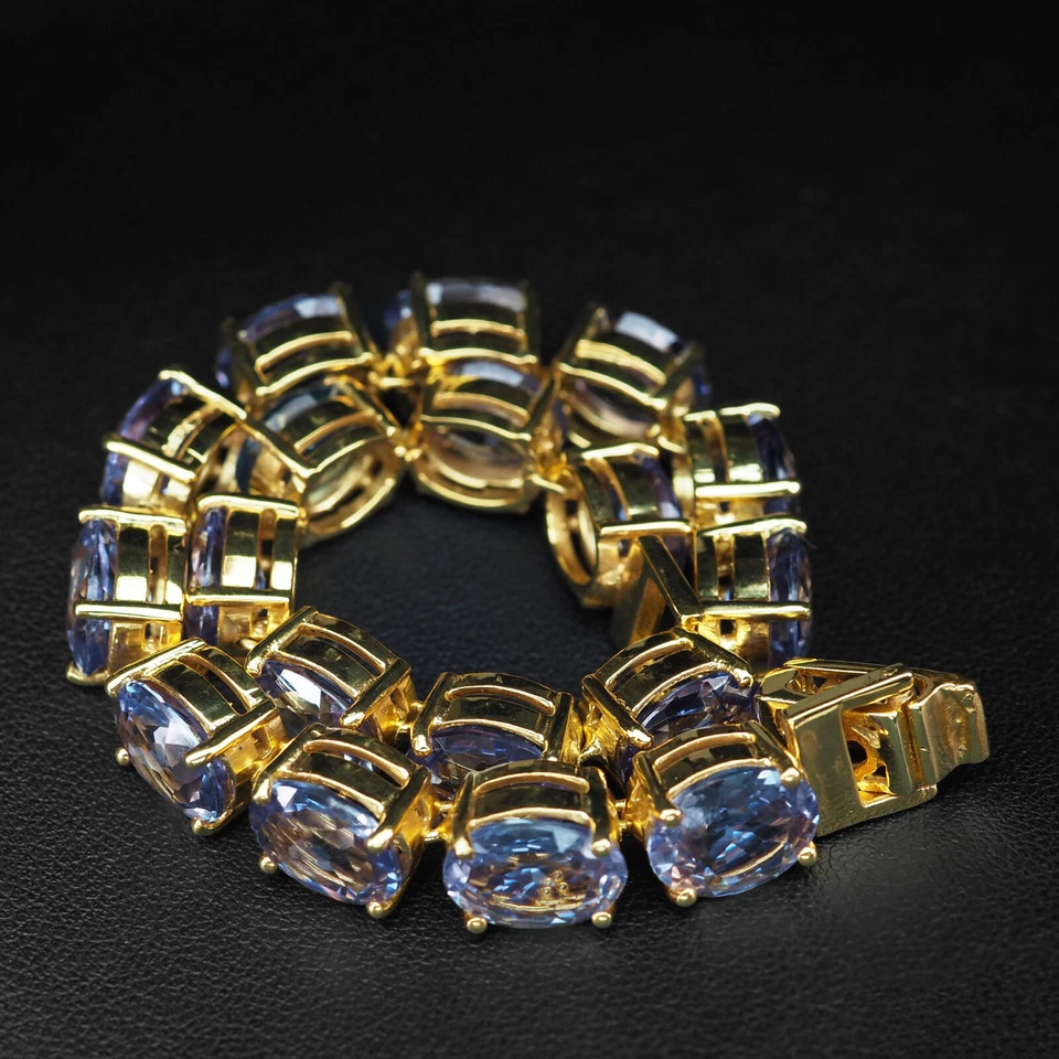 Alchemical Color Change Sapphire 58.75Ct 925 Sterling Silver Handmade Bracelets - Image 4 of 4