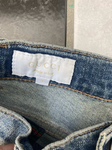NWT 100% AUTH Gucci Kids' Stone Washed Stretch Denim Bermuda - Picture 6 of 9
