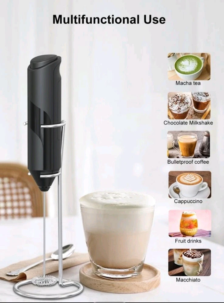 Milk Frother With Stand ,Hand Held,Mixer,Whisk Egg Beater,Foamer,Coffee Mixer.