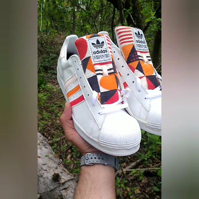 Vintage Adidas Superstar NOS 90s Customized Sneakers Painted Crafted Shoes  US13 | eBay