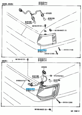 TOYOTA COROLLA LEVIN AE86 Genuine Corner Lamp Lens Body Right