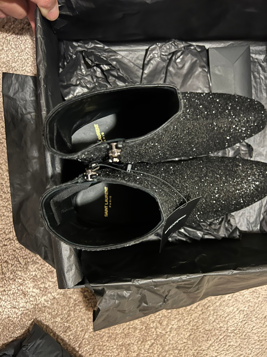 ⚡️Saint Laurent⚡️Caleb 45 Glitter Boot Saint Laurent Caleb 45 Glitter Boot Size 41.5 NEW | eBay main image 4