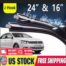 24 16 Windshield Wiper Blades J-hook Oem Quality Bracketless All Season New